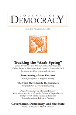 Tracking the &ldquo;Arab Spring&rdquo; - GIGA | German Institute of Global and