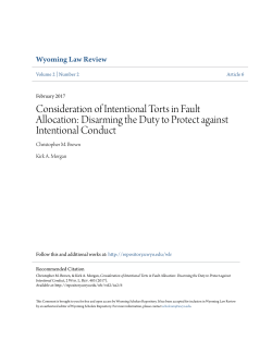 Consideration of Intentional Torts in Fault Allocation: Disarming the