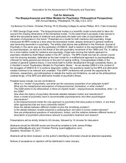 Call for Abstracts The Biopsychosocial and Other