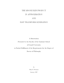 THE KRONECKER PRODUCT IN APPROXIMATION AND FAST