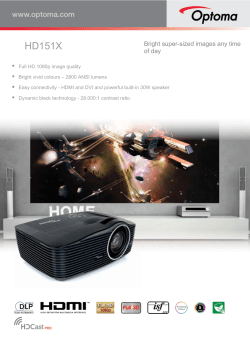 Brochure - Optoma Europe