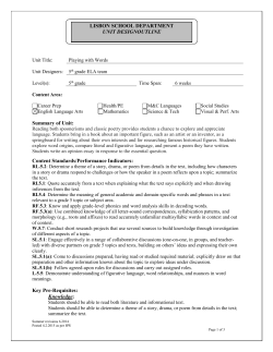 Summary of Unit - Lisbon School Department