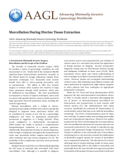 Morcellation During Uterine Tissue Extraction