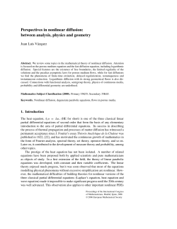 Perspectives in nonlinear diffusion: between analysis, physics and