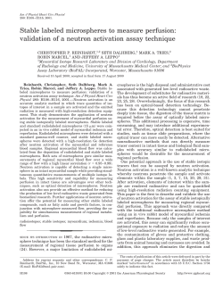 Stable labeled microspheres to measure perfusion
