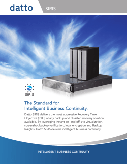 SIRIS The Standard for Intelligent Business Continuity.