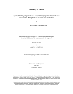 Spanish Heritage Speakers and Second Language Learners in