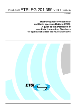 EG 201 399 - V1.3.1 - Electromagnetic compatibility and Radio