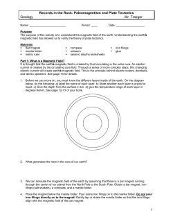 Paleomagnetism Lab - Mr. Traeger`s Earth Science, Geology
