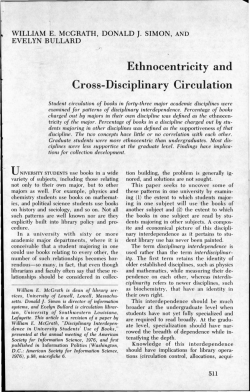 Ethnocentricity and Cross-Disciplinary Circulation