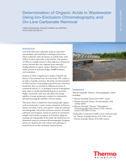 Determination of Organic Acids in Wastewater Using Ion