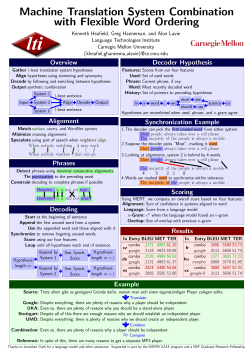 Overview Alignment Phrases Decoding Example