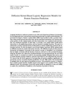Diffusion Kernel-Based Logistic Regression Models for Protein