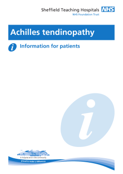 Achilles tendinopathy - Sheffield Teaching Hospital