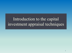 INVLecture 6 Introduction to capital investment appraisal