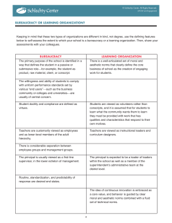 BUREAUCRACY OR LEARNING ORGANIZATION? Keeping in