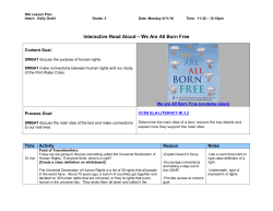 Interactive Read Aloud &ndash; We Are All Born Free