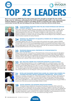 Now in its second year, WWi`s Top 25 Leaders project