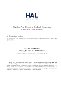 Division-Free Binary-to-Decimal Conversion - HAL