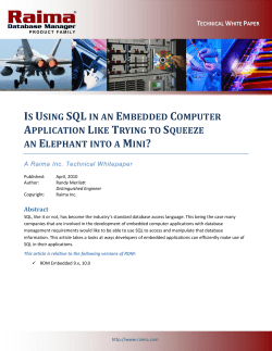 is using sql in an embedded computer application like trying