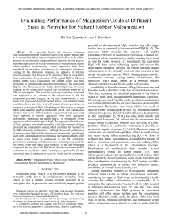 Evaluating Performance of Magnesium Oxide at Different Sizes as