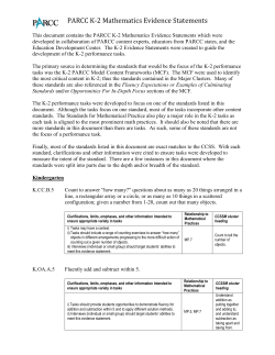 PARCC K-2 Mathematics Evidence Statements