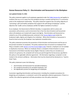 11 Discrimination and Harassment in the Workplace