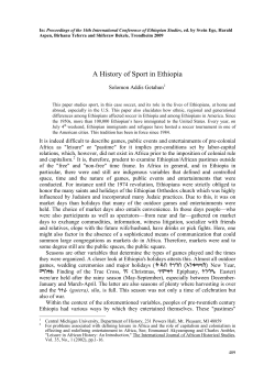 History of Sport in Ethiopia: