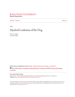 Myeloid Leukemia of the Dog - Iowa State University Digital Repository