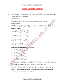 Electro Chemistry Part-III