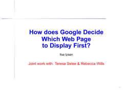 How does Google Decide Which Web Page to Display First?