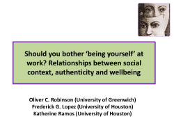 Should you bother `being yourself` at work? Relationships between
