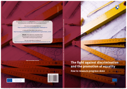 The fight against discrimination and the promotion of equality