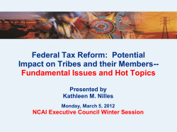 NCAI Winter Session Tax Reform Presentation &ndash; Kathleen Nilles