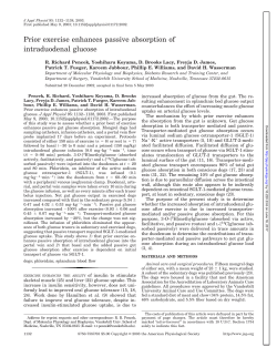 Prior exercise enhances passive absorption of intraduodenal glucose