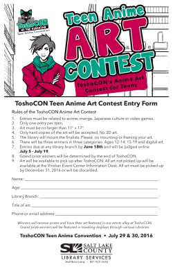 ToshoCON Teen Anime Art Contest Entry Form