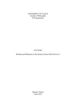 UNIVERSITY OF VAASA Faculty of Philosophy ICS