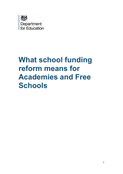 Funding reform &ndash; Academy guidance document for the website