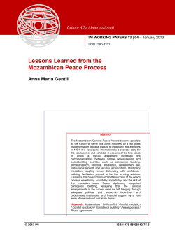Lessons Learned from the Mozambican Peace Process