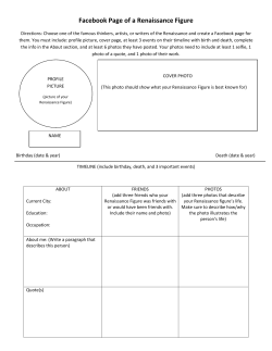 Facebook Page of a Renaissance Figure