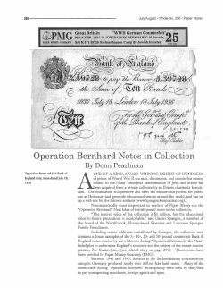 Operation Bernhard Notes in Collection