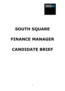 SOUTH SQUARE FINANCE MANAGER CANDIDATE BRIEF