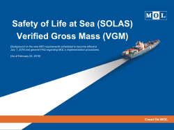 Safety of Life at Sea (SOLAS) Verified Gross Mass (VGM)