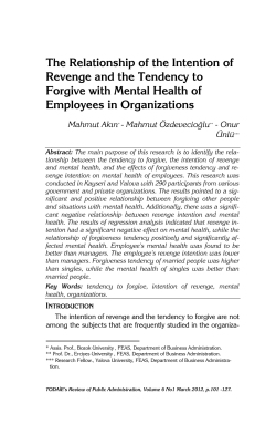 The Relationship of the Intention of Revenge and the Tendency to