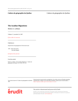 The Acadian Migrations