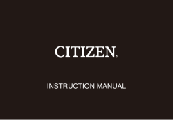 instruction manual - CITIZEN WATCH Global Network