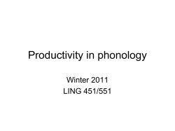 Productivity in phonology