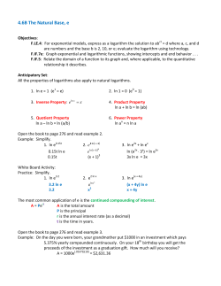 4.6B The Natural Base, e