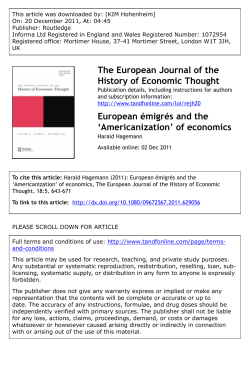 European émigrés and the `Americanization` of economics