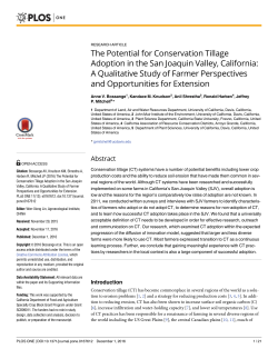 The Potential for Conservation Tillage Adoption in the San Joaquin